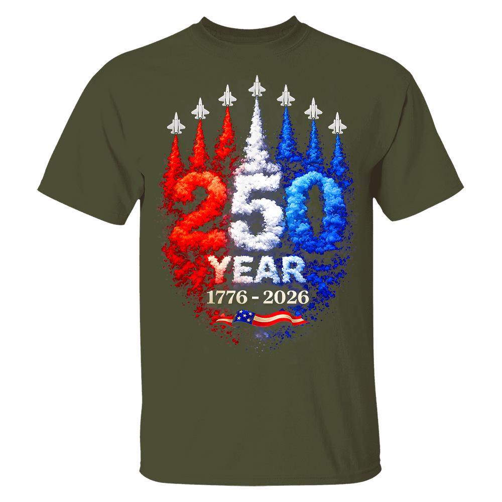 USA 250th Anniversary Patriotic T-Shirt, America 250 Years Fourth of July Tee Hv01