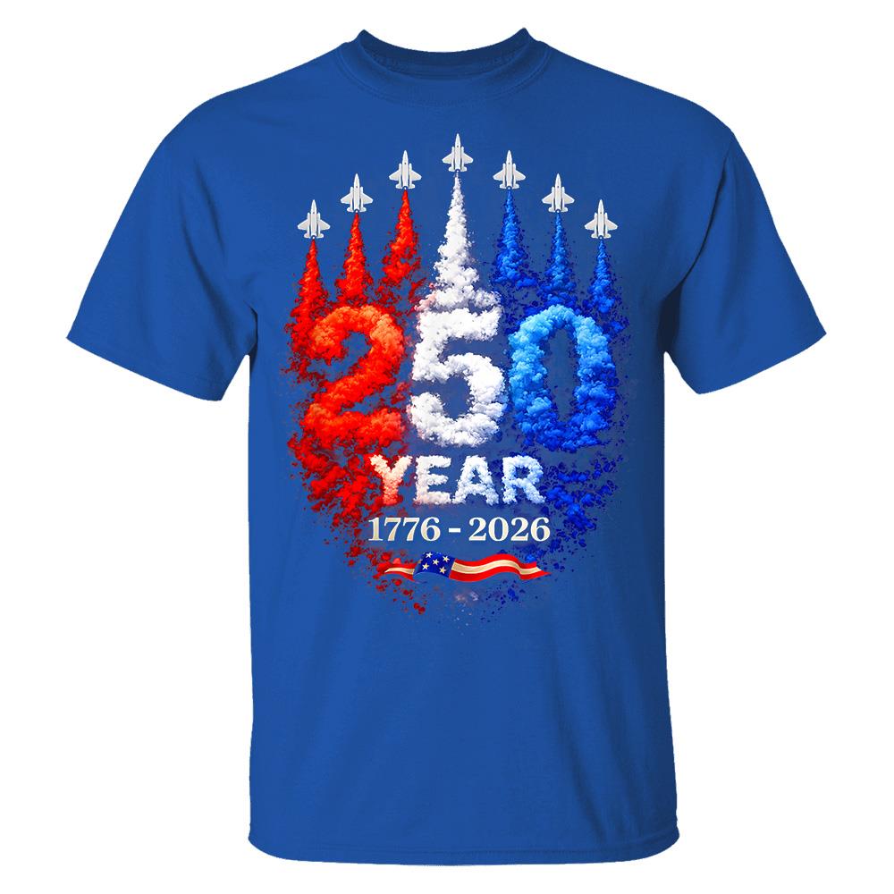 USA 250th Anniversary Patriotic T-Shirt, America 250 Years Fourth of July Tee Hv01