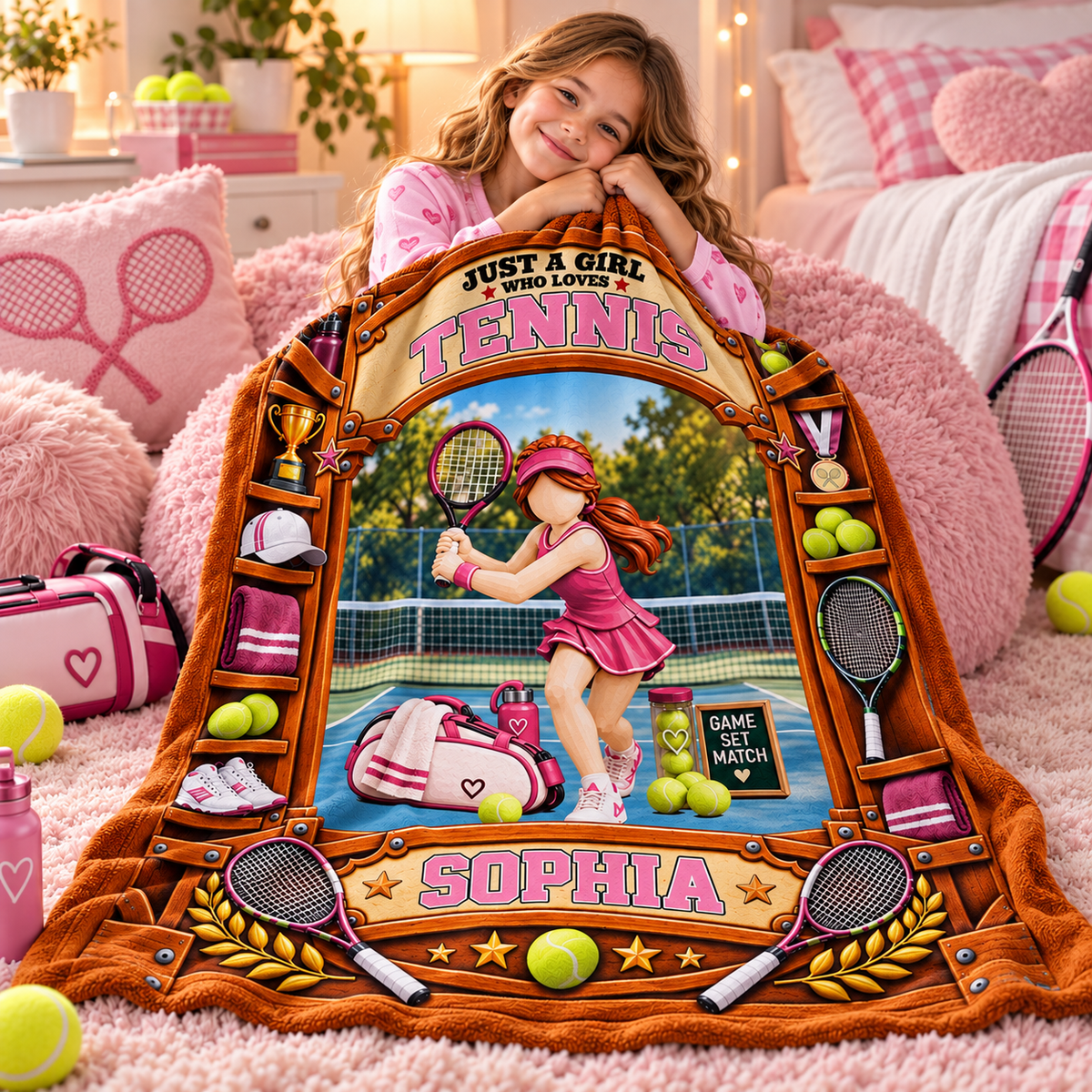 Custom Just A Girl Who Loves Tennis Blanket, Gift For Tennis Lovers L0411 Tm01 KL07