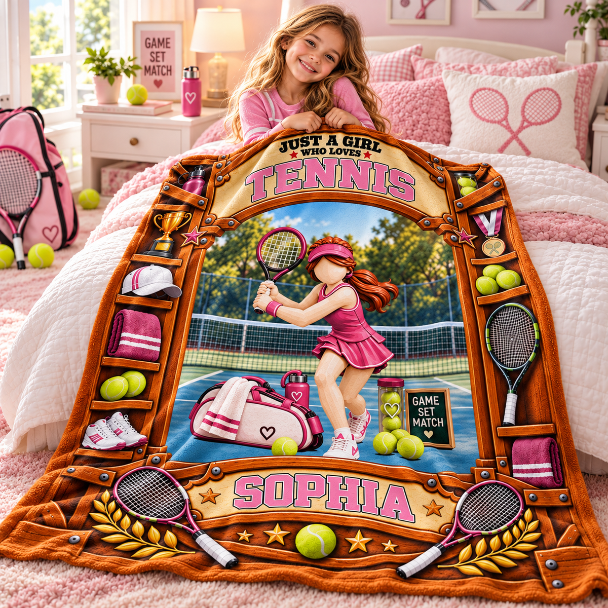 Custom Just A Girl Who Loves Tennis Blanket, Gift For Tennis Lovers L0411 Tm01 KL07