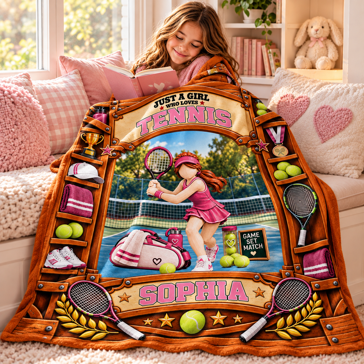 Custom Just A Girl Who Loves Tennis Blanket, Gift For Tennis Lovers L0411 Tm01 KL07