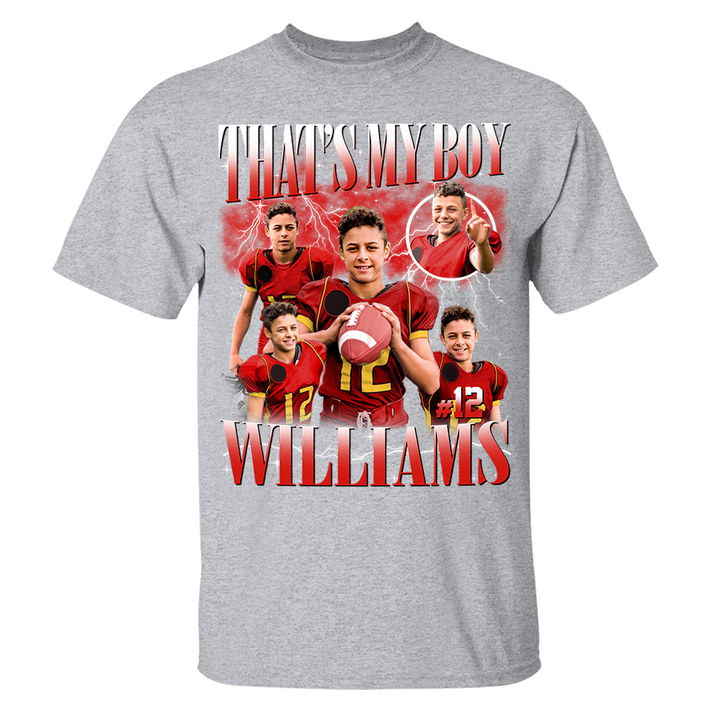 Custom Photo Vintage Graphic 90s T-shirt That My Boy Football Gameday Shirt Custom Bootleg Rap Tee Tu24 Pt99