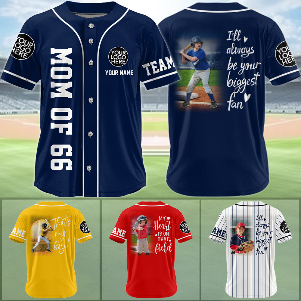 I'll be your biggest fan, Custom Photo Baseball Game Day Baseball Jersey, Gift For Baseball Lovers A1202 Vr1 Tu20