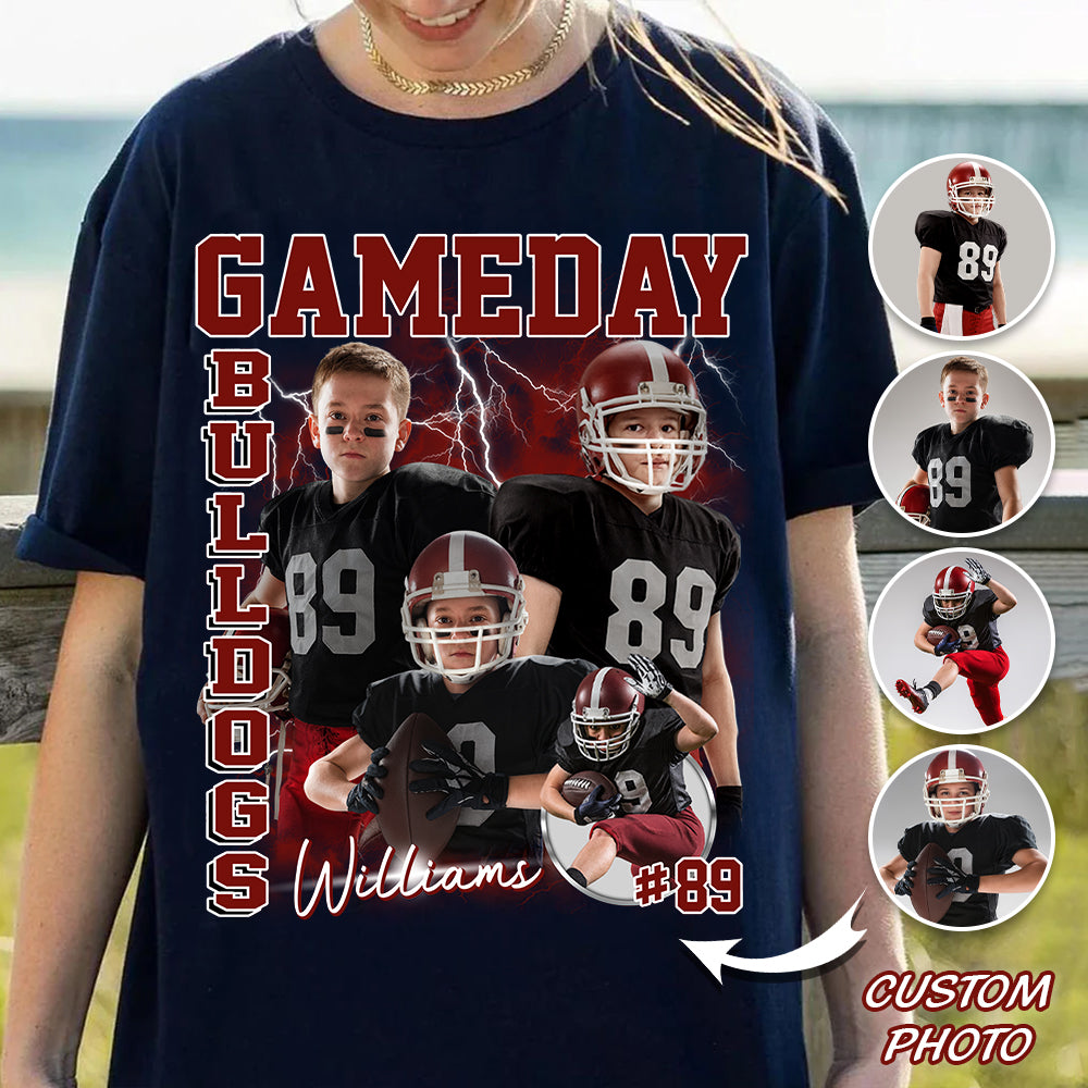 Custom Photo Vintage Graphic 90s T-shirt Football Gameday Shirt Custom Bootleg Rap Tee Tu24 Hv01