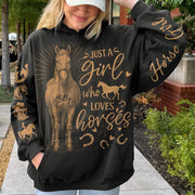 Personalized Bleach Style Horse Shirt – Just a Girl Who Loves Horses | Gift for Horse Lovers, Horse Mom Gift Tu24