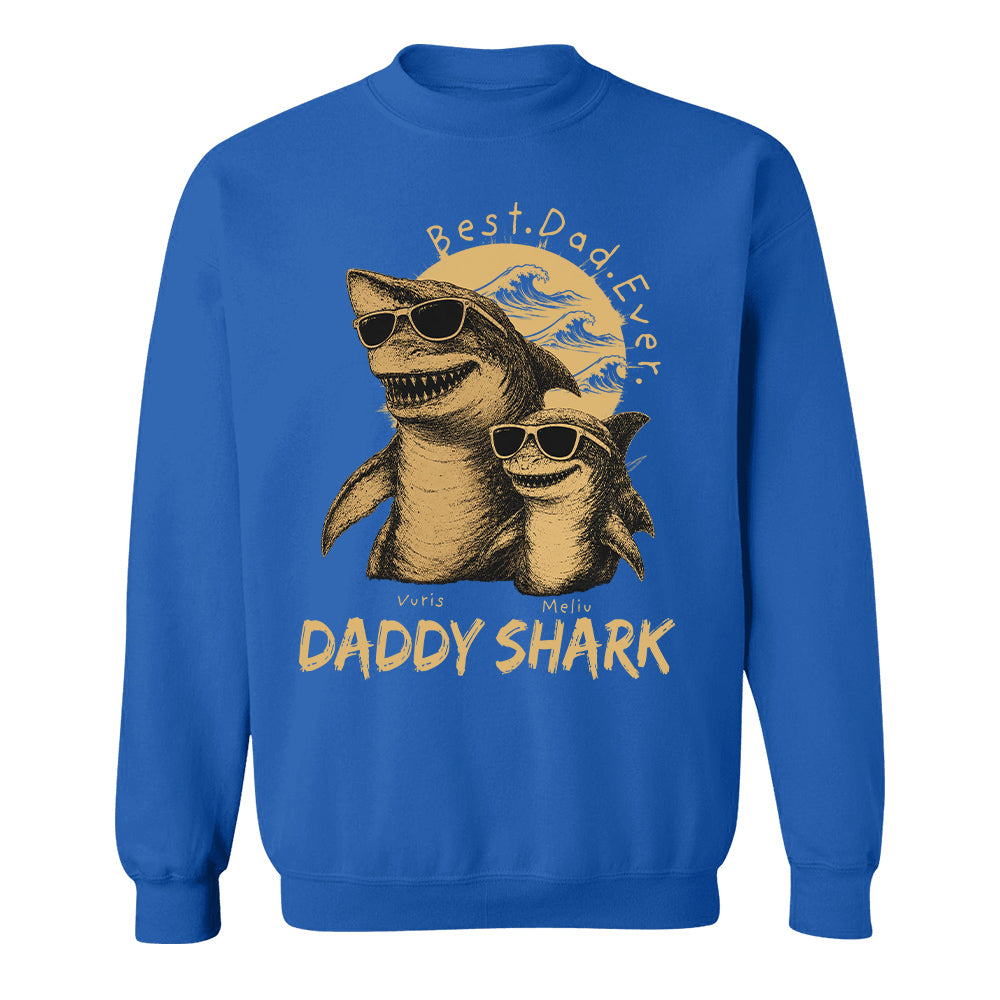 Best Daddy Ever, Personalized Daddy Shark T-Shirt, Father Day Funny Gifts for Dad, Papa A2110 T24