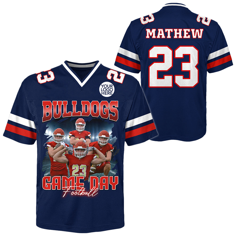 Custom Photo Football Game Day Personalized Football Jersey Shirt Custom Team Name Tu24 Hv01