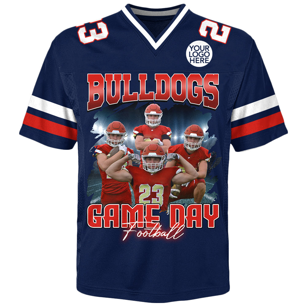 Custom Photo Football Game Day Personalized Football Jersey Shirt Custom Team Name Tu24 Hv01