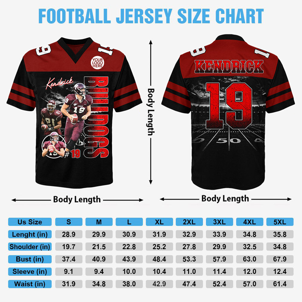 Custom Photo Football Player Shirt - Personalized Team Name School Name Football Jersey Shirt Tu24 Li29