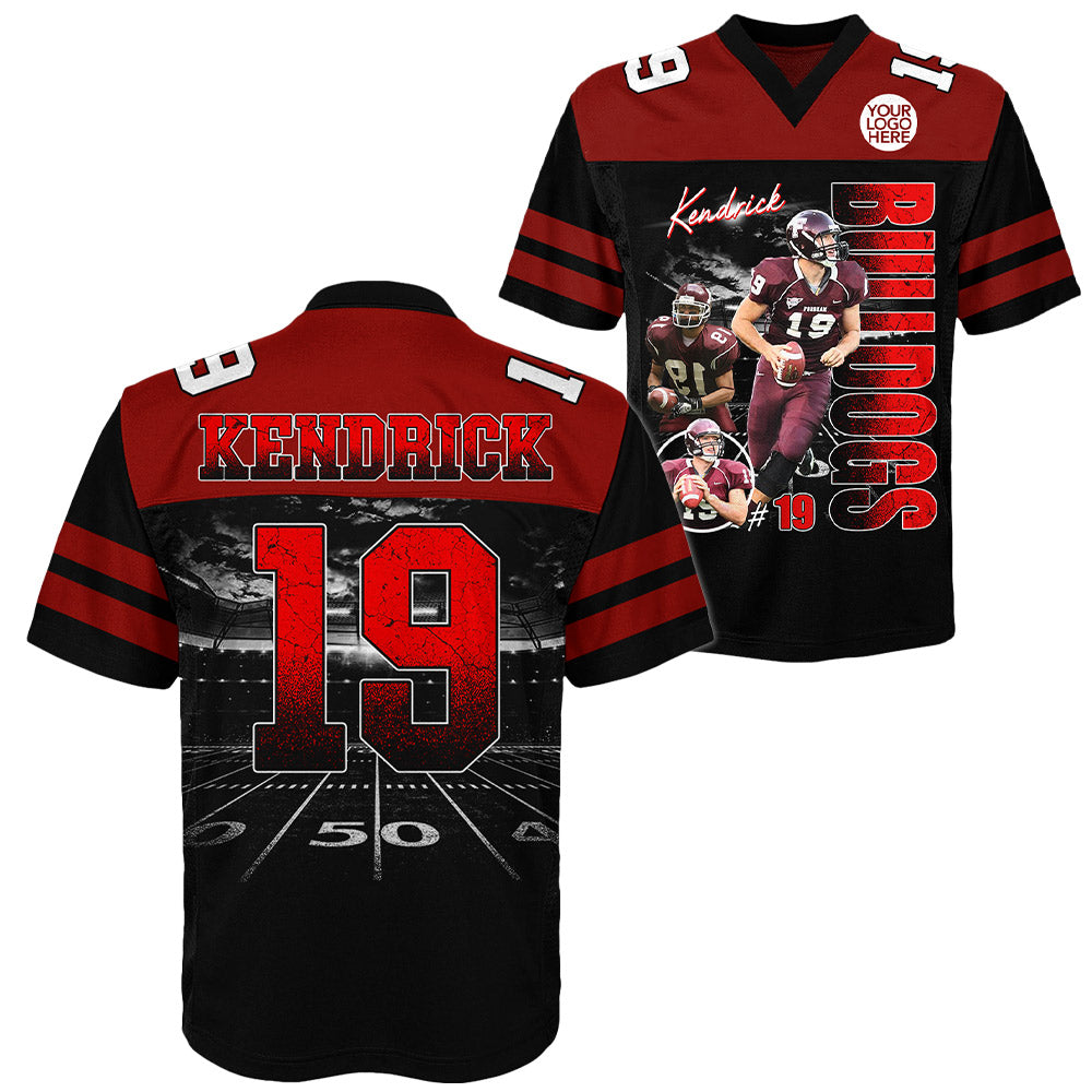 Custom Photo Football Player Shirt - Personalized Team Name School Name Football Jersey Shirt Tu24 Li29