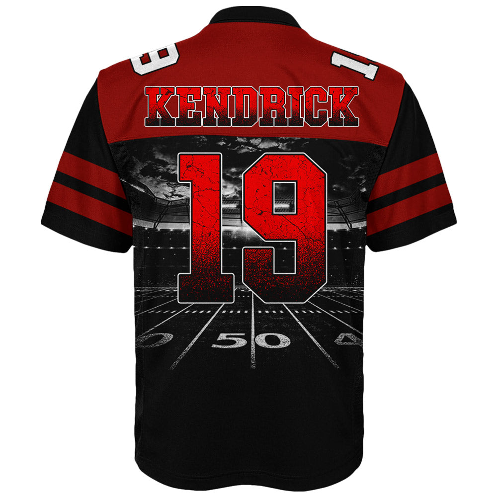 Custom Photo Football Player Shirt - Personalized Team Name School Name Football Jersey Shirt Tu24 Li29