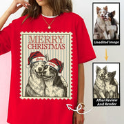 Merry Christmas Custom Dog Photo Shirt Gift For Pet Lovers T1807