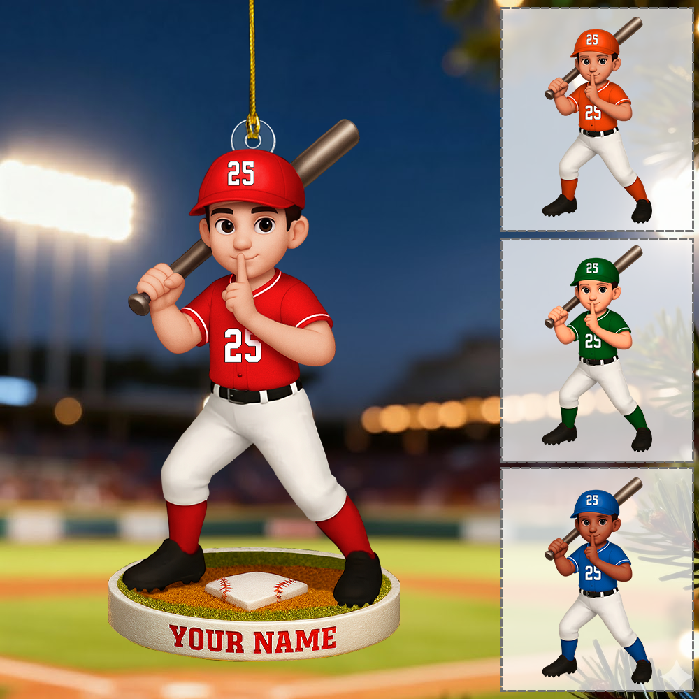 Christmas Baseball SoftBall Lover, Christmas Ornament, Personalized Acrylic Ornament T1807 Th23