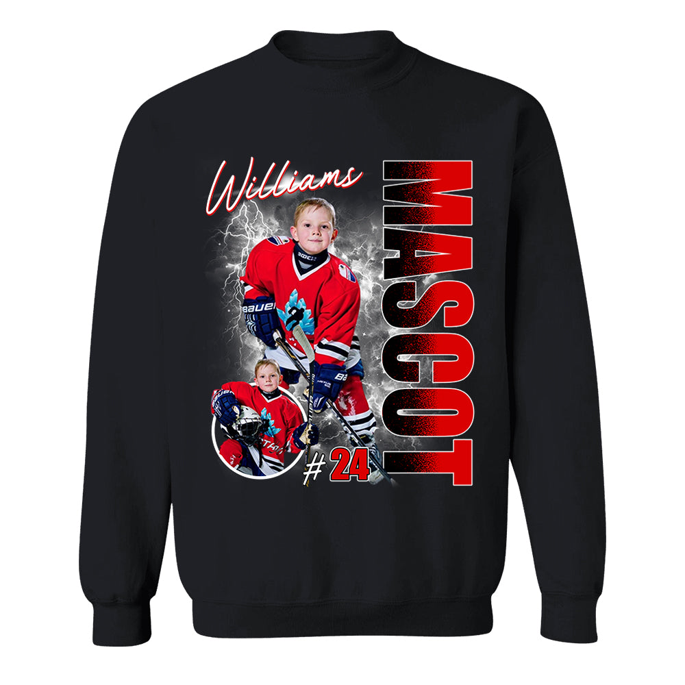 Custom Photo Ice Hockey Player Shirt - Personalized Team Name School Name Bootleg Shirt