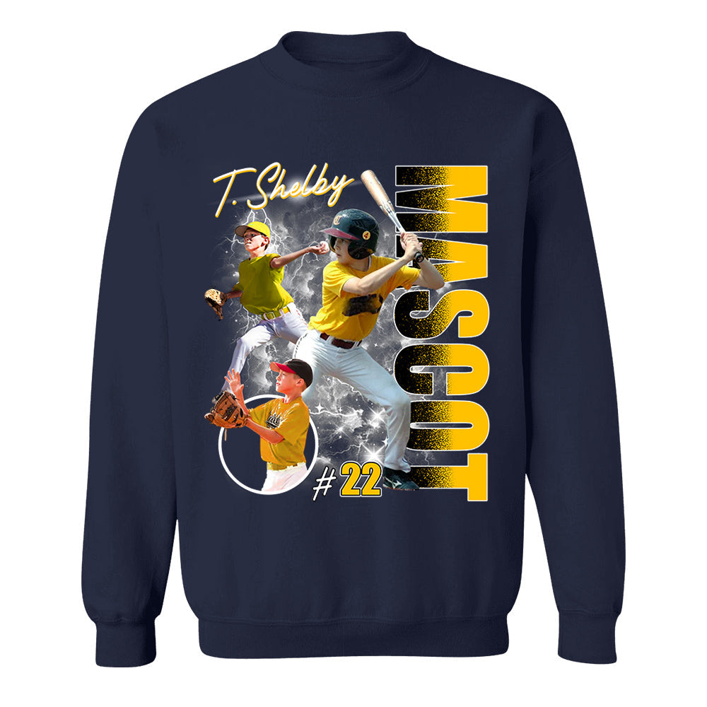 Custom Photo Baseball Player Shirt - Personalized Team Name School Name Bootleg Shirt