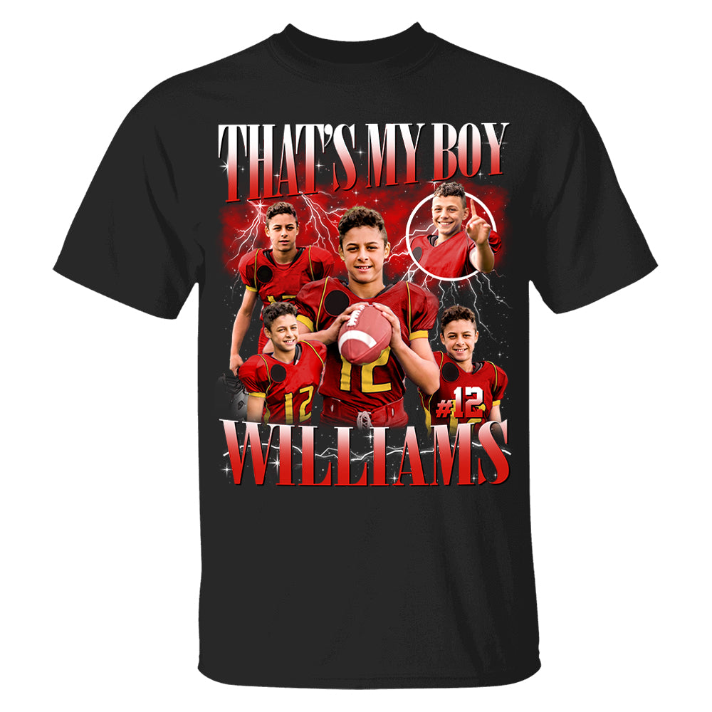 Custom Photo Vintage Graphic 90s T-shirt That My Boy Football Gameday Shirt Custom Bootleg Rap Tee Tu24 Pt99