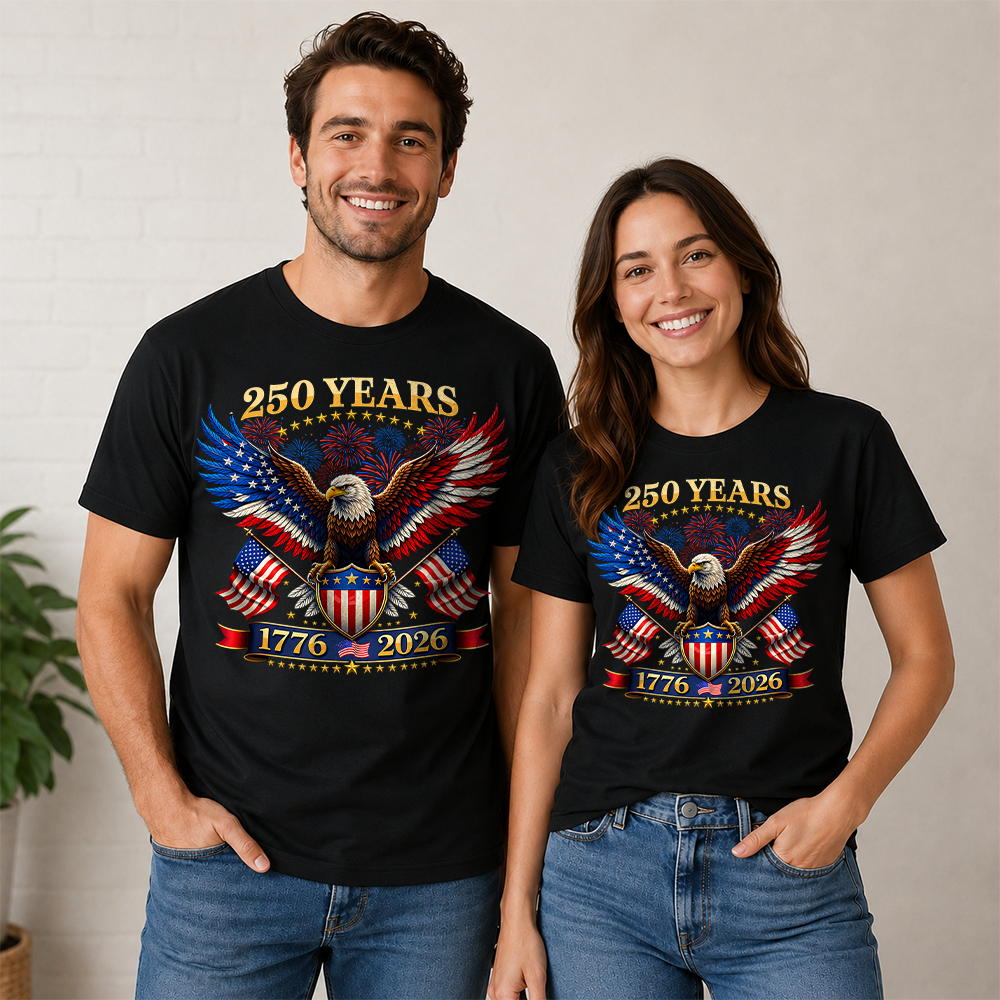 America 250 Years T-Shirt, 1776-2026 USA 250th Anniversary Independence Day Tee Hv01