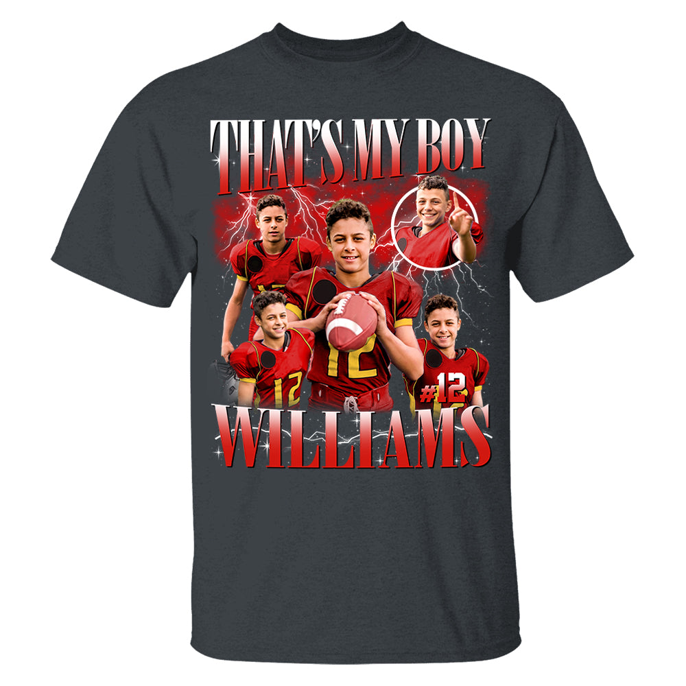 Custom Photo Vintage Graphic 90s T-shirt That My Boy Football Gameday Shirt Custom Bootleg Rap Tee Tu24 Pt99