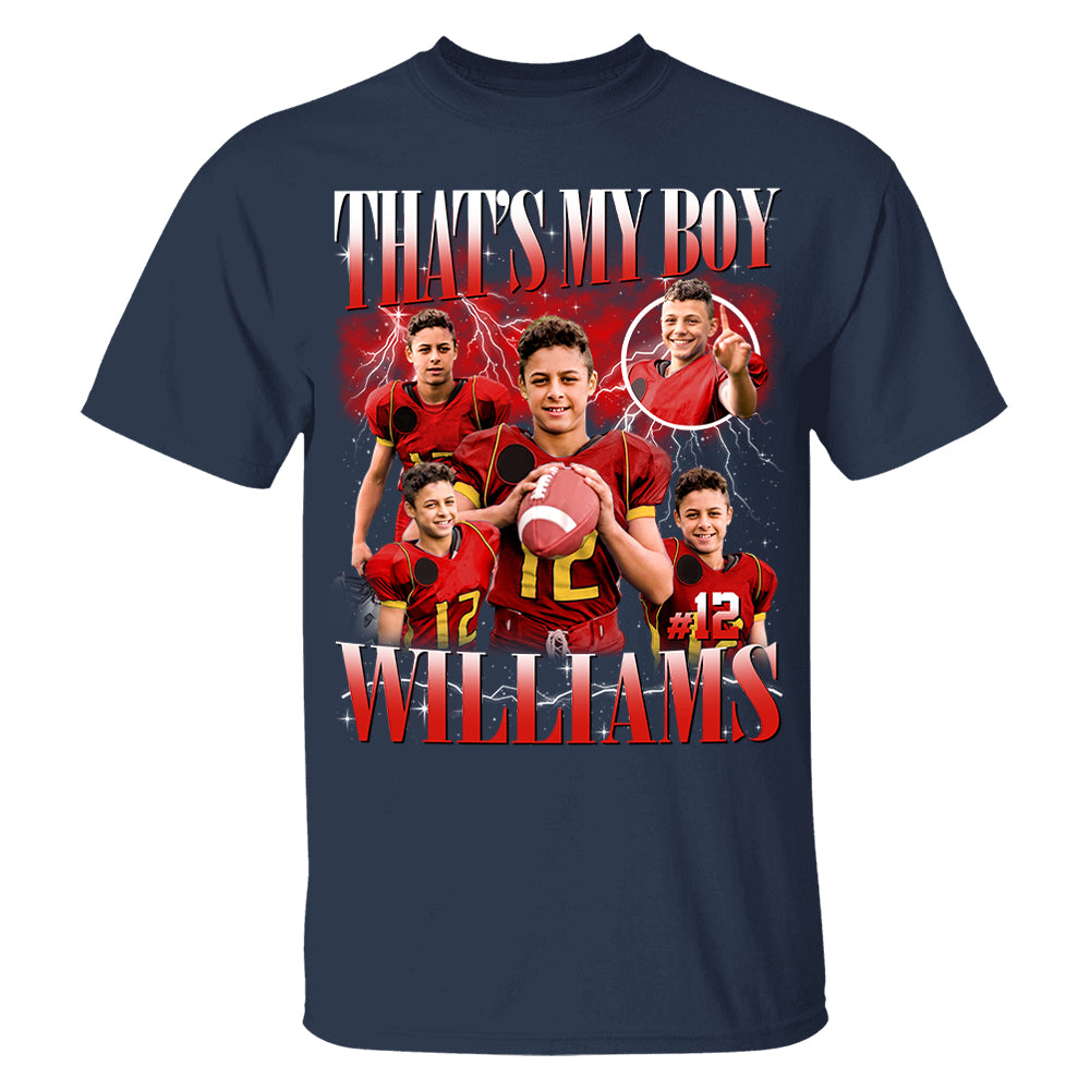 Custom Photo Vintage Graphic 90s T-shirt That My Boy Football Gameday Shirt Custom Bootleg Rap Tee Tu24 Pt99