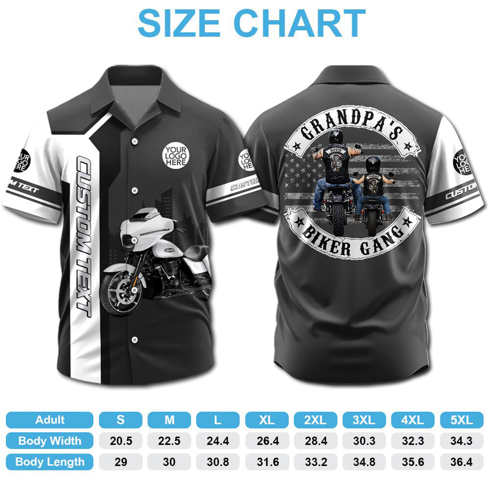 Grandpa’s Biker Gang - Personalized Upload Vechicle Photo Hawaiian Shirt - Personalized Gift For Dad, Grandpa, Biker A2110 Pt99