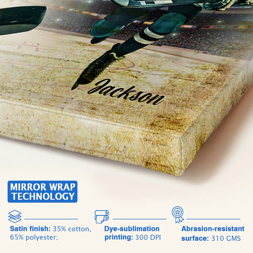 You Miss 100% Of The Shots You Don't Take - Personalized Ice Hockey Canvas Tu20