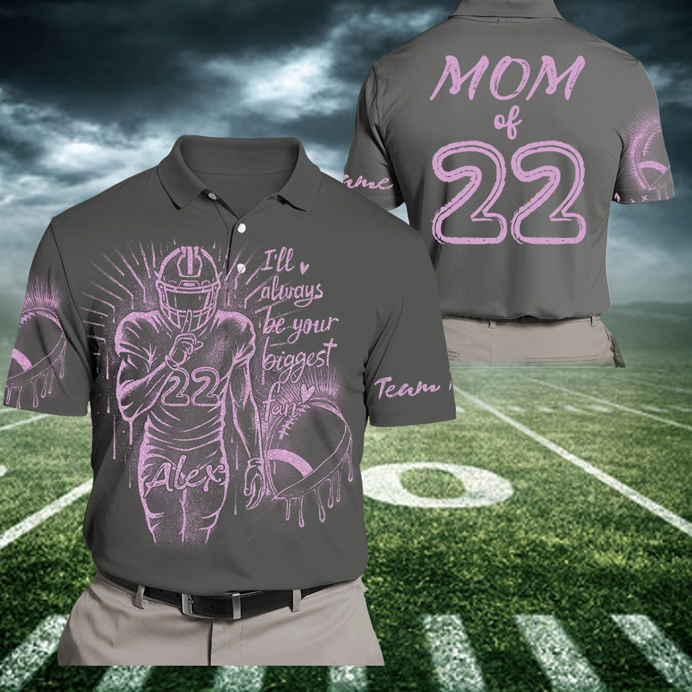 I'll Always Your Biggest Fan - Personalized Bleach Style Football Shirt For Football Mom NA04