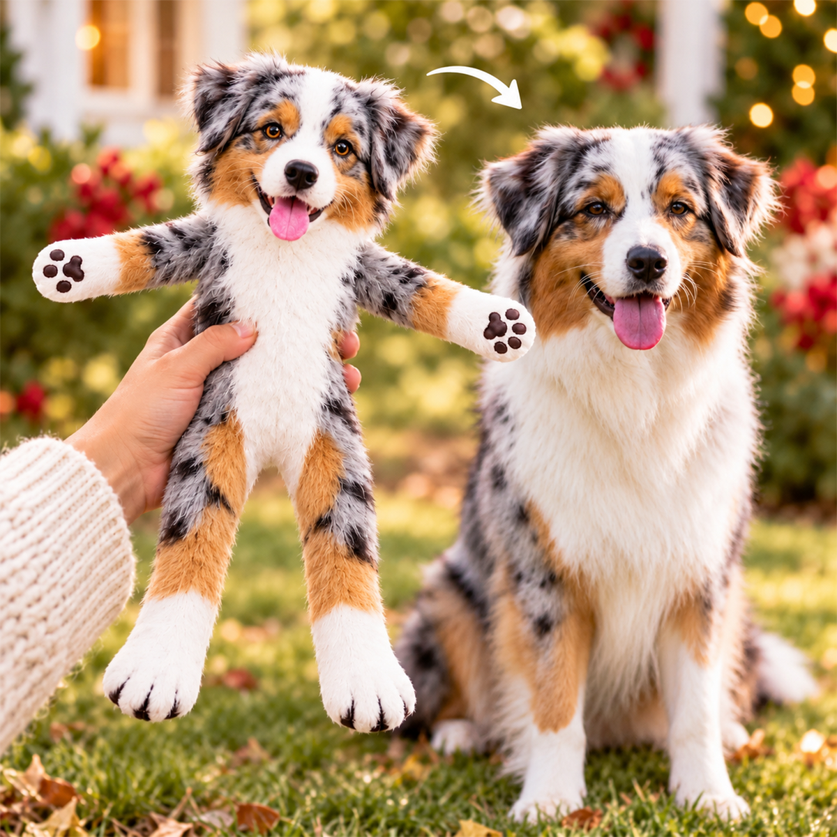 Personalized Australian Shepherd Photo Pet Squishy Toy Poseable Plush Doll, Funny Gift For Dog Mom, Dad, Pet Lover T1807 T24 TL06
