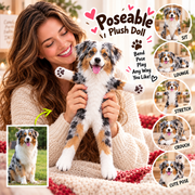 Personalized Australian Shepherd Photo Pet Squishy Toy Poseable Plush Doll, Funny Gift For Dog Mom, Dad, Pet Lover T1807 T24 TL06