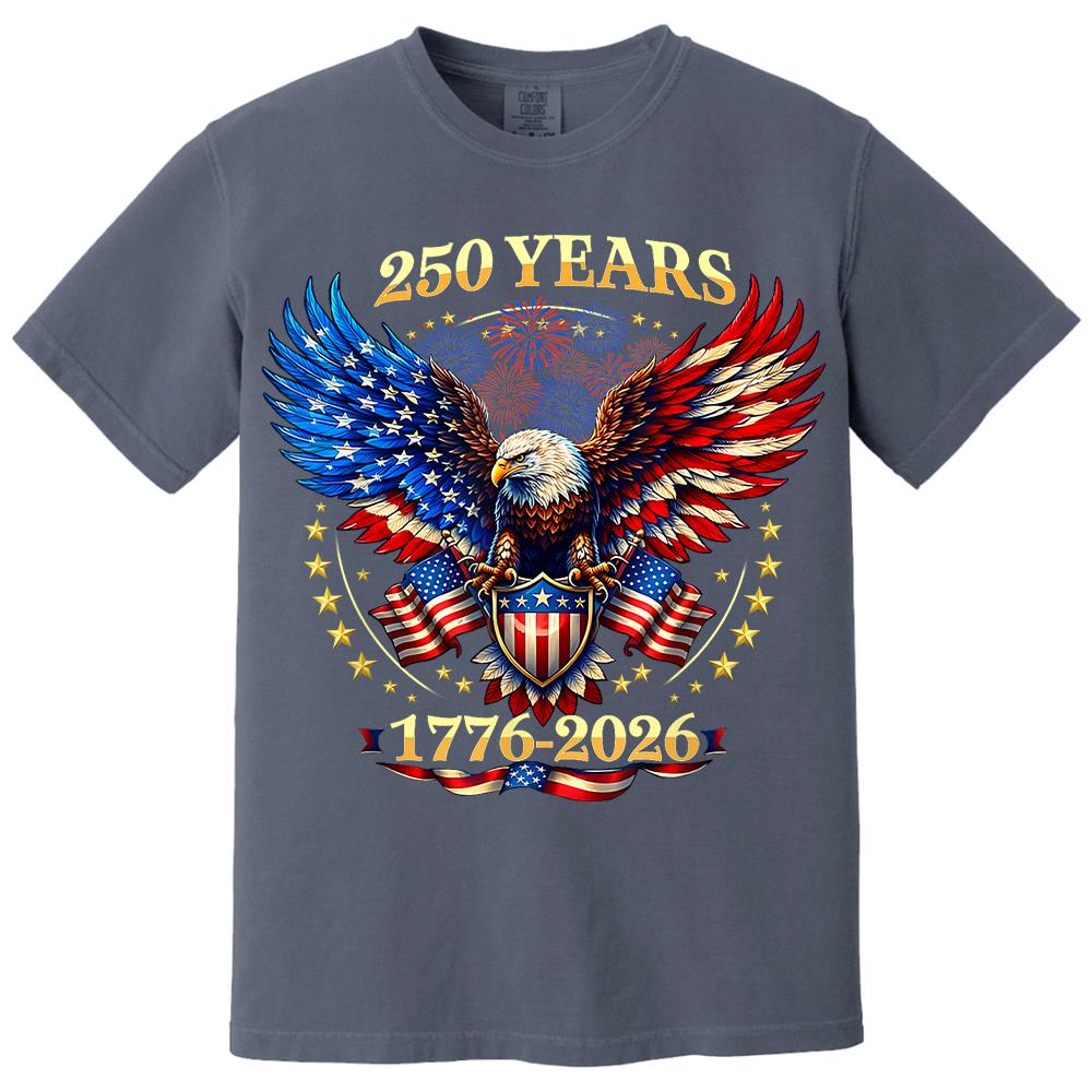 USA 250 Years Anniversary T-Shirt, 4th of July Independence Day Patriotic Tee Hv01