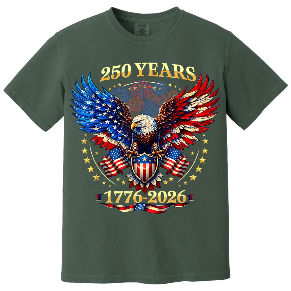 USA 250 Years Anniversary T-Shirt, 4th of July Independence Day Patriotic Tee Hv01