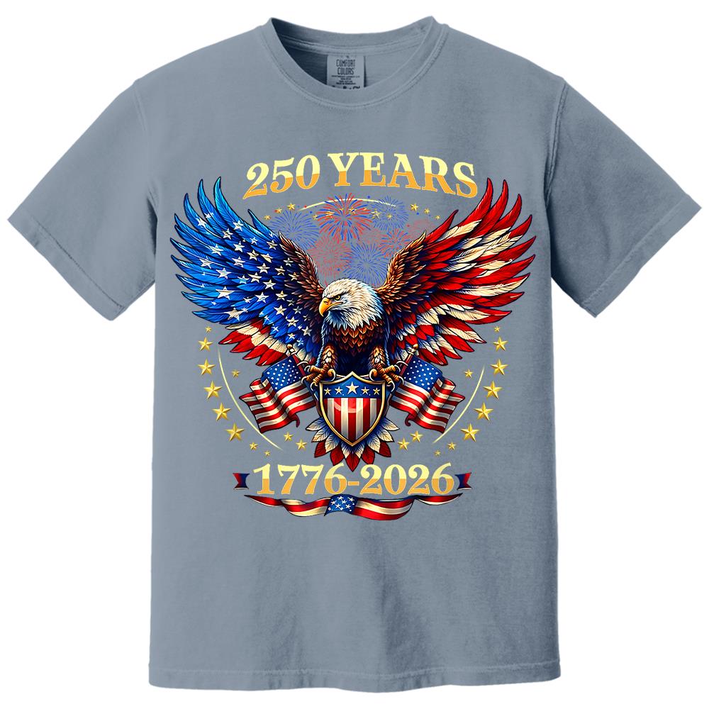 USA 250 Years Anniversary T-Shirt, 4th of July Independence Day Patriotic Tee Hv01