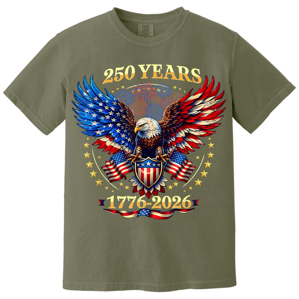 USA 250 Years Anniversary T-Shirt, 4th of July Independence Day Patriotic Tee Hv01