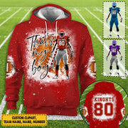 Personalized Football Bleached Shirt That's My Boy Custom Player K1702