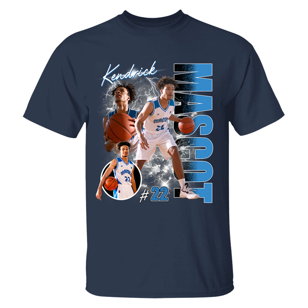 Custom Photo Basketball Player Shirt - Personalized Team Name School Name Bootleg Shirt Tu20