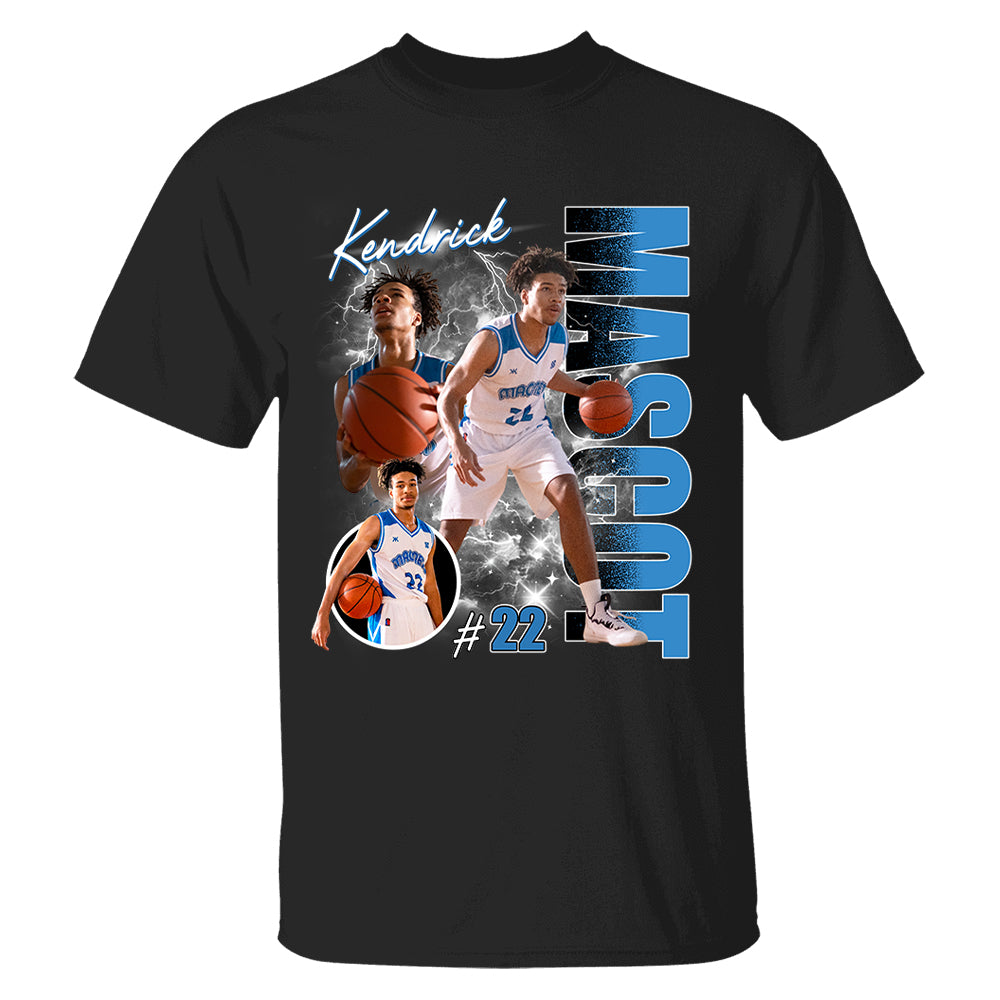 Custom Photo Basketball Player Shirt - Personalized Team Name School Name Bootleg Shirt Tu20
