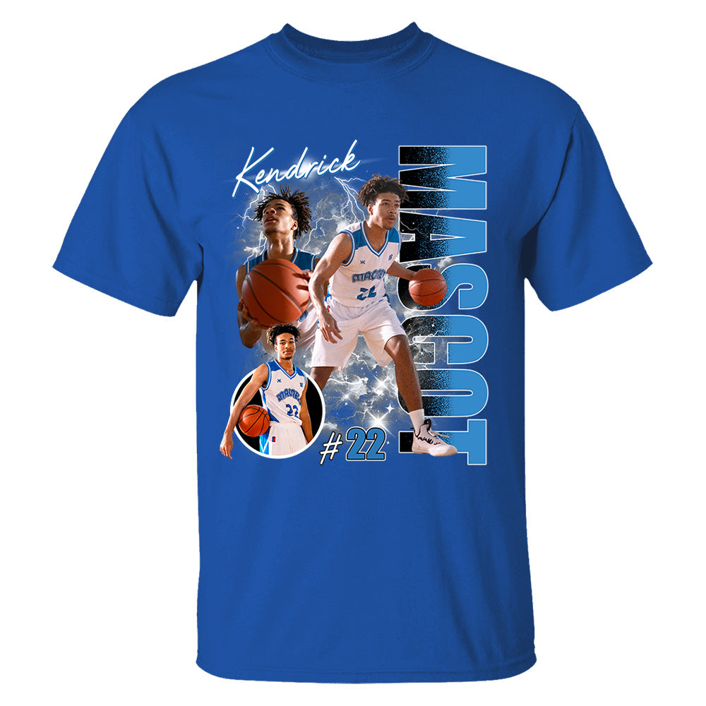 Custom Photo Basketball Player Shirt - Personalized Team Name School Name Bootleg Shirt Tu20