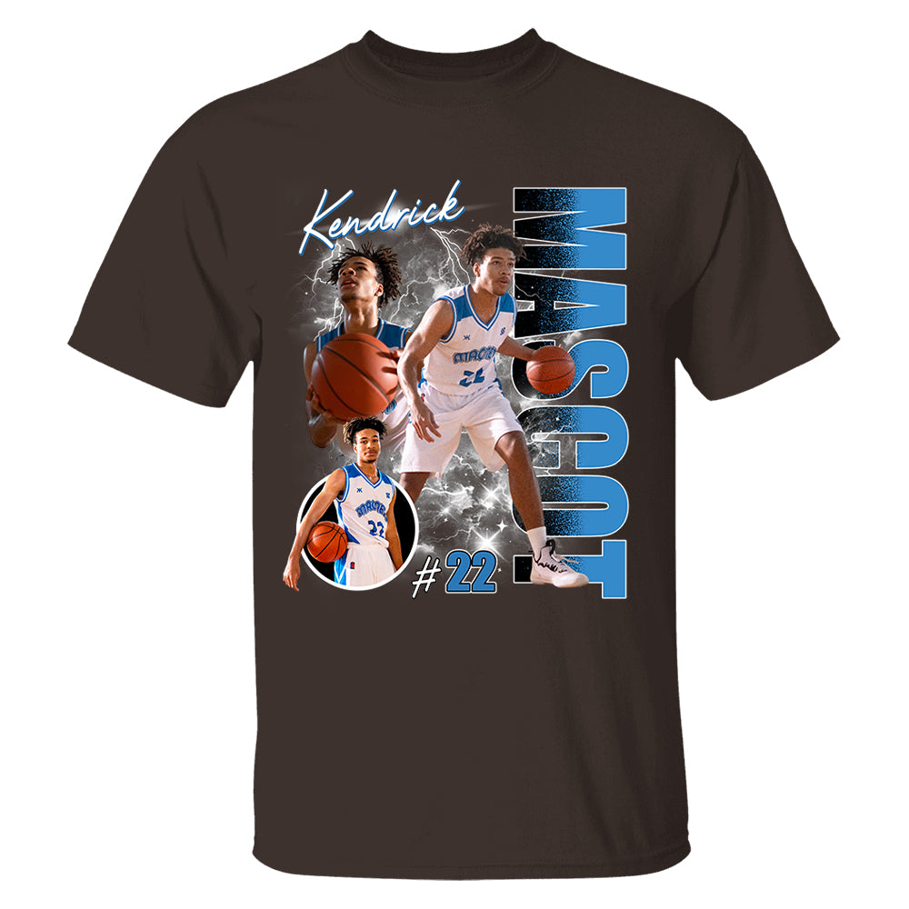 Custom Photo Basketball Player Shirt - Personalized Team Name School Name Bootleg Shirt Tu20