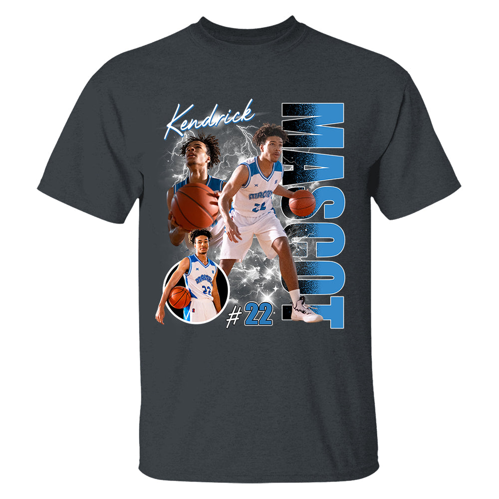 Custom Photo Basketball Player Shirt - Personalized Team Name School Name Bootleg Shirt Tu20