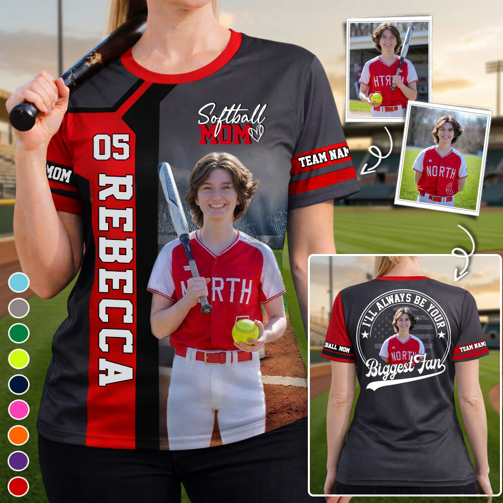 Softball Mom - Custom Gifts Personalized Shirt Baseball Family NA04