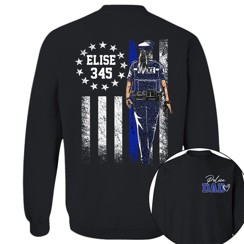 Proud Police Dad Shirt – Custom Name Gift For Dad Of Police Officer, Father's Day Tee Na02 Nh00
