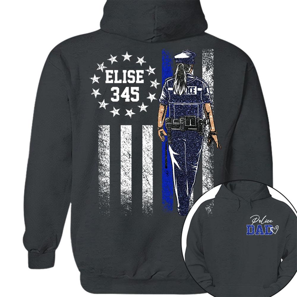 Proud Police Dad Shirt – Custom Name Gift For Dad Of Police Officer, Father's Day Tee Na02 Nh00