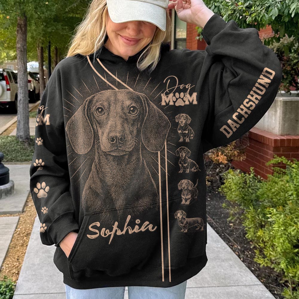 Dachshund, Personalized Bleach Style Dog Shirt, Gift For Dog Lover T1807 Pt99