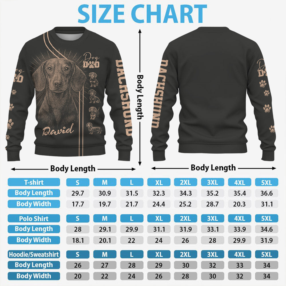 Dachshund, Personalized Bleach Style Dog Shirt, Gift For Dog Lover T1807 Pt99