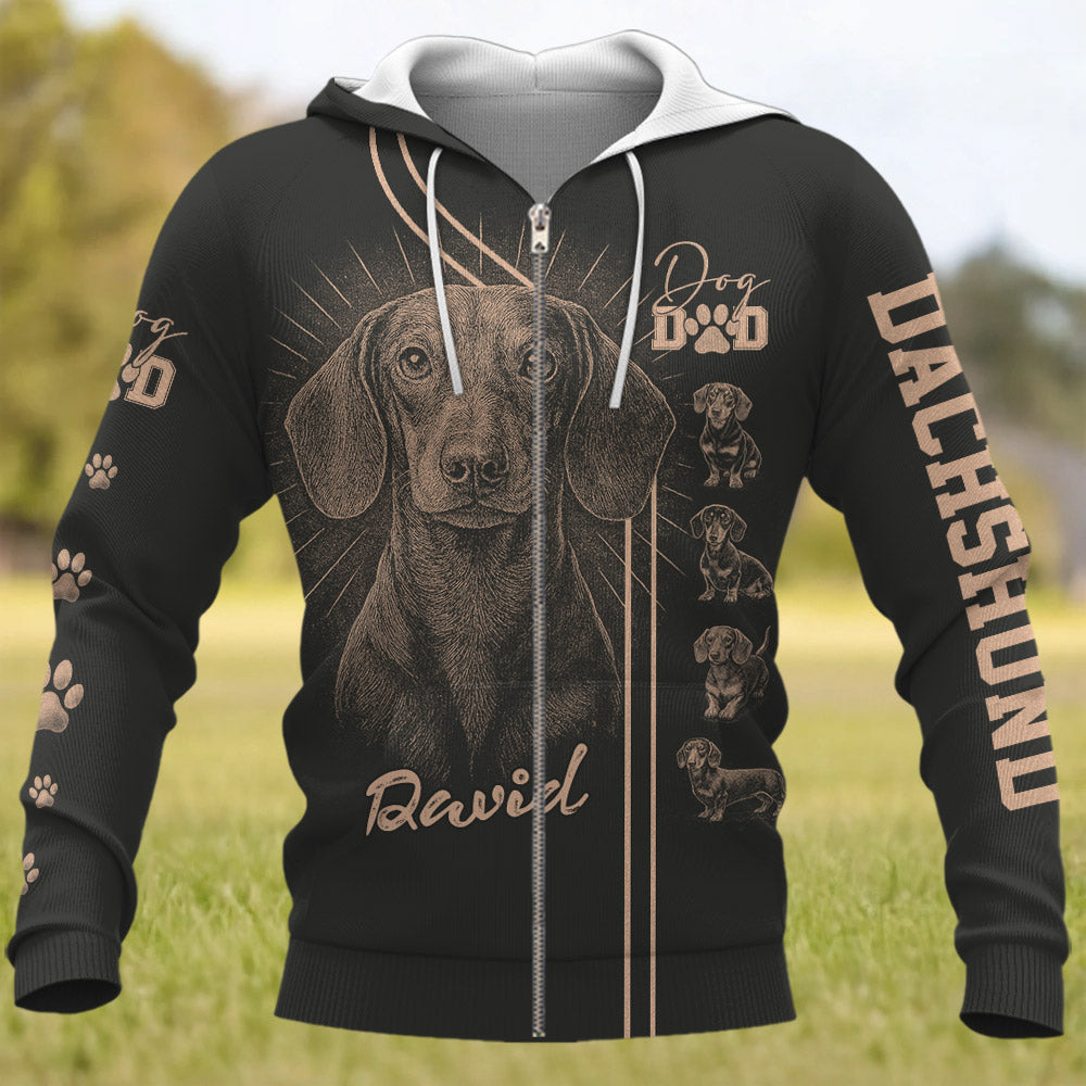 Dachshund, Personalized Bleach Style Dog Shirt, Gift For Dog Lover T1807 Pt99