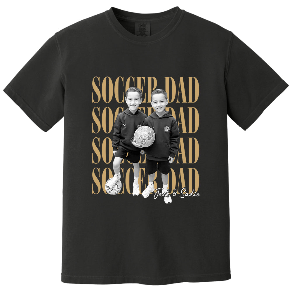 Soccer Dad Shirt, Personalized Photo Shirt for Dad, Custom Soccer Dad Tee, Father’s Day Gift for Soccer Dad, Sports Dad T-Shirt Na02 VH01