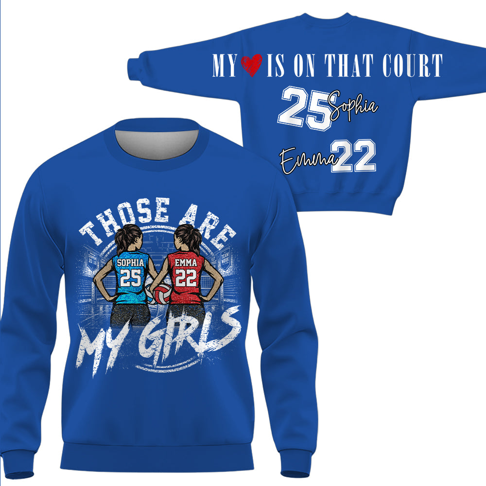 Personalized Those Are My Girls Volleyball Mom Shirt, Custom Sports Mom Gameday Shirt T1807 VH01