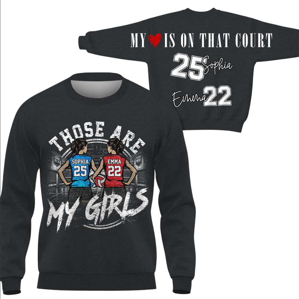 Personalized Those Are My Girls Volleyball Mom Shirt, Custom Sports Mom Gameday Shirt T1807 VH01