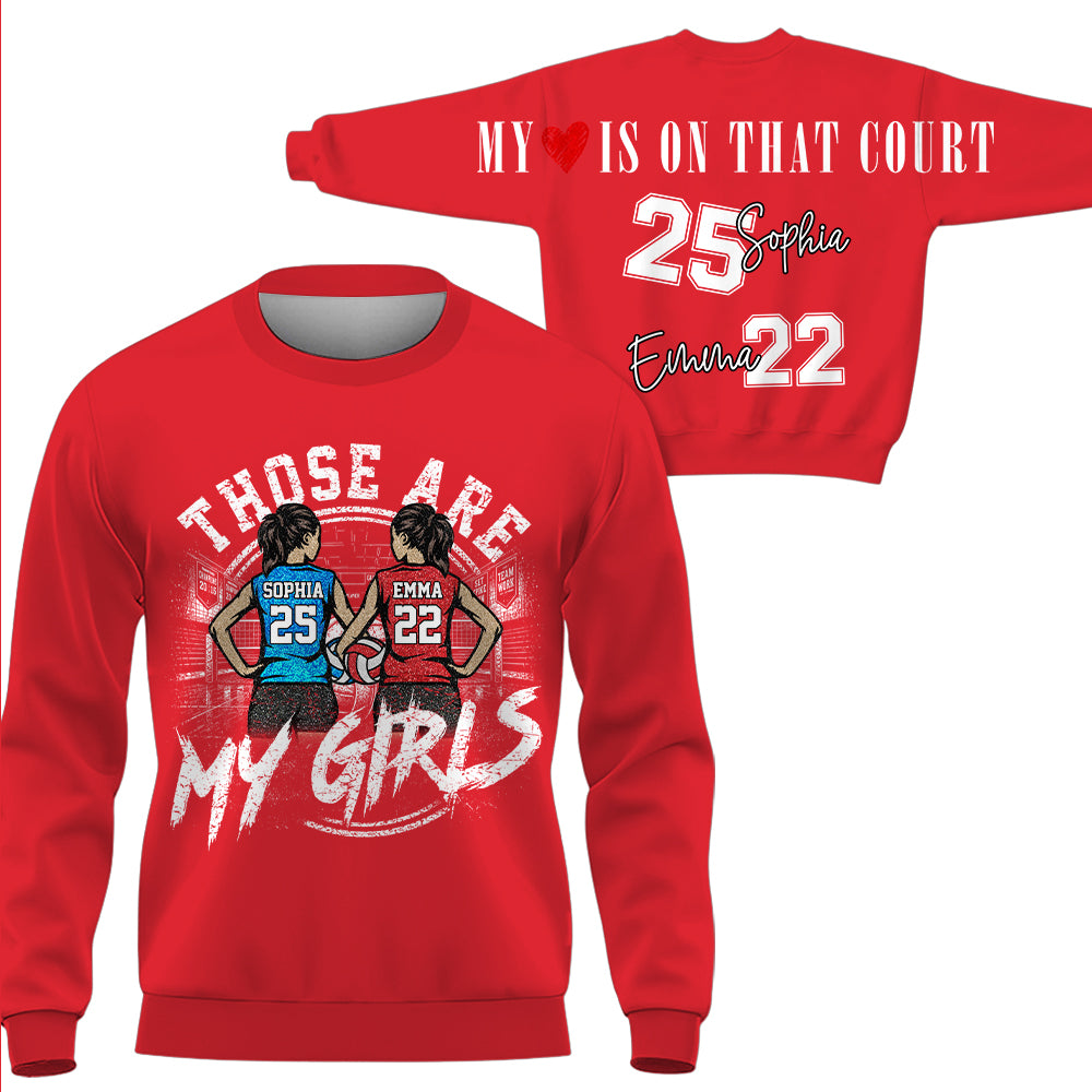 Personalized Those Are My Girls Volleyball Mom Shirt, Custom Sports Mom Gameday Shirt T1807 VH01