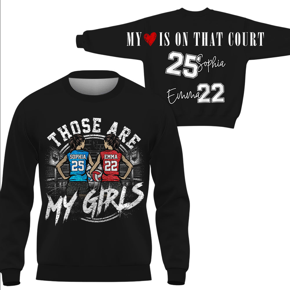 Personalized Those Are My Girls Volleyball Mom Shirt, Custom Sports Mom Gameday Shirt T1807 VH01