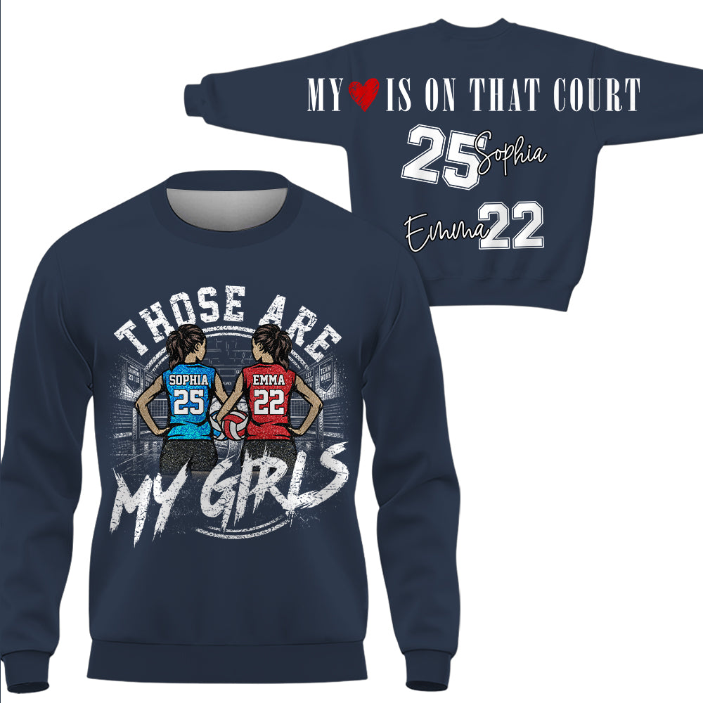 Personalized Those Are My Girls Volleyball Mom Shirt, Custom Sports Mom Gameday Shirt T1807 VH01